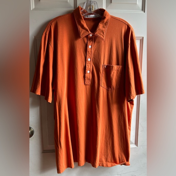 Criquet Short Sleeve Polo-Style Shirt Solid Orange Size XXL - Picture 1 of 3